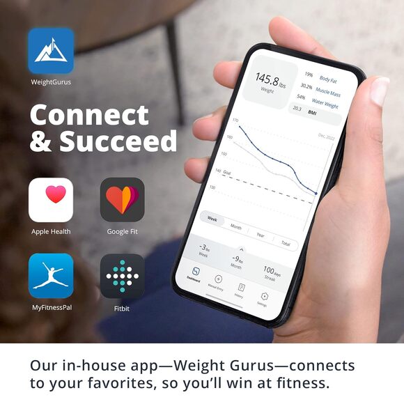 Greater Goods WiFi Premium Smart Scale Works w/Fitbit, Apple Health & Google Fit - Picture 4 of 5